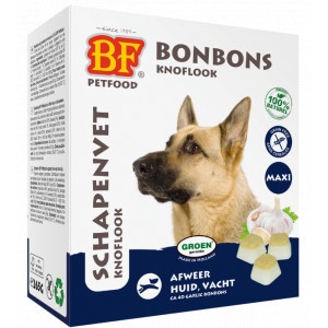 BF Petfood Schapenvet Maxi Bonbons met knoflook  1 verpakking