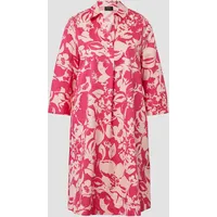 S.Oliver BLACK LABEL Kurzes Popeline-Kleid mit Print und Knopfleiste