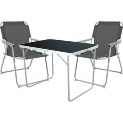 3-tlg Camping Set Gartenmöbel Campingtisch + 2 Campingstuhl Klappstuhl