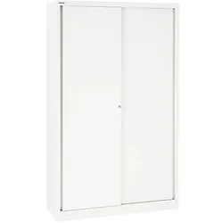 BISLEY Schiebetürenschrank ECO, SD12194S696 verkehrsweiß 4 Fachböden 120,0 x 43,0 x 198,0 cm