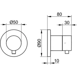 Keuco IXMO Umstellventil Unterputzmodell für 2 Verbraucher mit Comfort Griff Messing gebürstet 59557251001