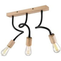 Licht-Erlebnisse Deckenleuchte Holz Metall flexibel verstellbar 3-flammig Modern KASSIDY Lampe Wohnzimmer Flur