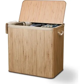 Juskys Bambus Wäschekorb Curly - Natur