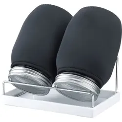 WESTMARK Sprossenglas-Set mit Auffangschale, 2 Gläser, Optimales Keimglas-Set für die praktische Keimung von Sprossen und Keimsaaten, 1 Set = 2 Gläser à 950 ml