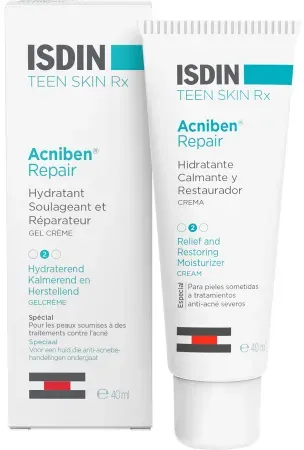 Isdin Teen Skin Rx Acniben Reparierende Und Feuchtigkeitsspendende Gel-Creme Tube 40ml