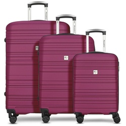 CHECK.IN® Trolleyset Paradise, 4 Rollen, (3-teilig, 3 tlg), ABS rosa