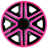 NRM Radkappe ACTION 16 Zoll in Pink/Schwarz, 16 in Zoll, (4-St) Radzierblenden für Stahlfelgen Zweifarbige Radkappen Satz 4er Set 16" rosa|schwarz