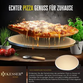 Kesser Pizza-Ofen elektrisch bis 400 Grad Elektrischer Pizzabäcker 1200W mit feuerfester Steinplatte & Timer Durchmesser 32cm | 5 Heizstufen &... | Schwarz