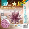 Faltblätter Bascetta-Stern, lila / bedruckt