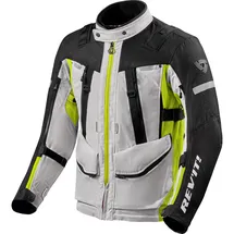 RevIt! Revit Sand 4 H2O Textiljacke wasserdicht - Hellgrau/Schwarz/Neon-Gelb - S