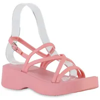 VAN HILL Damen Plateau Sandaletten in Pink