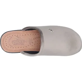 FLY FLOT Damen Pantoffel Hausschuh mit samtig weicher Haptik und Lederdecksohle, Größe:40 EU, Farbe:Beige - 40