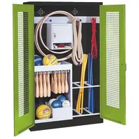 C+P Sportgeräteschrank mit Lochblech-Flügeltüren (Typ 1), HxBxT 195x120x50 cm,