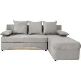 Jockenhöfer Ecksofa Starlight L-Form Polyester mit Bettfunktion 3-Sitzer Grau