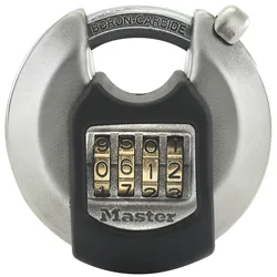 MASTER LOCK 70 mm breites, verzinktes Excell Disc Schloss mit verdecktem Bgel; individuell einstellbare Zahlenkombination