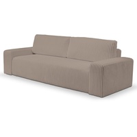 WERK2 Schlafsofa »Hugo«, Design 2-Sitzer Sofa in Cord mit Schlaffunktion & Bettkasten, grau