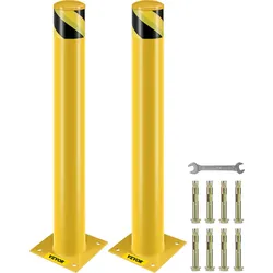VEVOR 2 Stk. 91,4 cm Parkplatz-Sicherheitspoller Parkschrankenpfosten, 20 x 20 cm Parkbarriere Parkpfosten, Parkpfosten Verkehrsstraßenröhre Stange, Geeignet für Innen- und Außenbereiche, Parkplätze