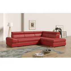 Ecksofa SIT & MORE "Broadway L-Form", rot, B:270cm H:79cm T:213cm, Sofas, mit verstellbaren Kopfteilen, wahlweise mit Bettfunktion