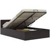 vidaXL Bett mit Bettkasten Hydraulisch Grau Kunstleder 140x200 cm