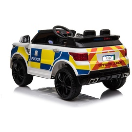 TPFLiving Elektro-Kinderauto GB-Polizei Auto - Kinderauto - Elektroauto - Kinderfahrzeug mit Multifunktionslenkrad mit Musik Effekten - Sicherhei...