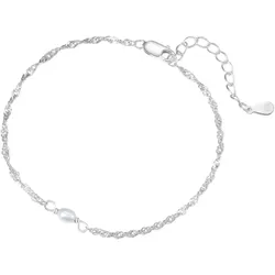 Hey Happiness Filigranes Perlenarmband mit Süßwasserperlen, 925 Silber Damen 