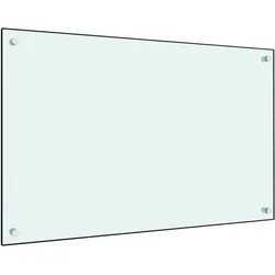 vidaXL Küchenrückwand Weiß 80x50 cm Hartglas