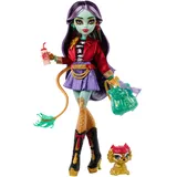 Monster High Jinafire Long, Drachenmädchen mit Haustierhund Cloudy Yun Yun“ und 7 Accessoires wie einem Zeichen-Pad, einem Joghurt-Getränk, einem Rucksack und vielem mehr, HYV58