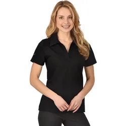 Poloshirt TRIGEMA "TRIGEMA Poloshirt ohne Knopfleiste", Damen, Gr. XL, schwarz, 100% Baumwolle, Basic, Halbarm, Shirts