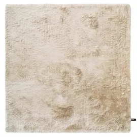 benuta Nest Hochflorteppich Whisper - Kunstfaser - Quadratisch & im Style: Uni, Elegant - Pflegeleicht für Wohnzimmer Schlafzimmer, Beige, 150x150 cm