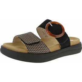 REMONTE Damen D2N51, Frauen Slipper,Pantoletten,Slip on,Freizeitschuhe,Schlupfschuhe,schluepfschuhe,Slides,Slip-ons,Mules,schwarz Kombi (03),36 EU - Schwarz - 36