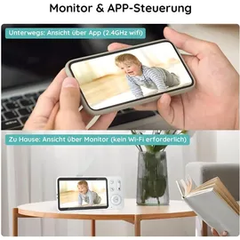 Avylet 2K/3MP Babyphone mit Kamera APP 360° 5" WLAN Video Babyfone