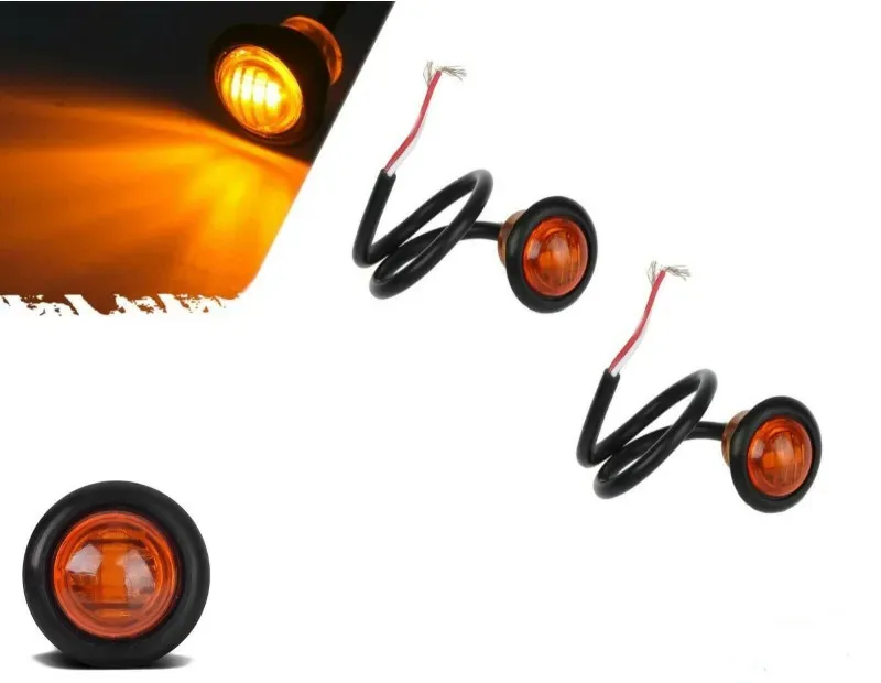 Gelb/Orange LED-Positionsleuchte, Knopf-Ausführung, Markierungsleuchte, Tokos - 12V