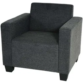 Mendler Relaxsessel Lyon Stoff/Textil 82 x 76 x 0 cm anthrazit-grau mit Rollen