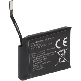 AccuCell Akku nur passend für Apple Watch 5 44mm, A2181, A2157, Li-Polymer, 3,81V, 296mAh, 1,1Wh, built-in, ohne Werkzeug
