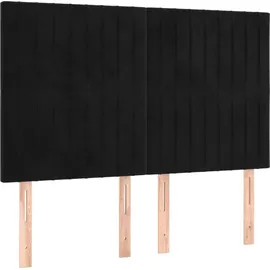 vidaXL Boxspringbett mit Matratze & LED Schwarz 140x200 cm Samt