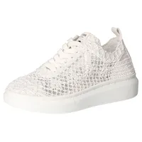 Mustang Shoes Sneaker Plateausneaker, Schnürschuh mit Keilabsatz weiß