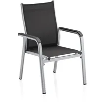 Kettler Basic Plus Stapelsessel 66 x 69 x 98 cm silber/anthrazit zerlegt 0301205-0000