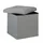 Relaxdays Sitzhocker mit Stauraum Stoff 38 x 37 x 38 cm Grau