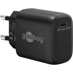 Goobay USB-C, PD 3.0, GaN Technologie, dynamisches Schnellladegerät, 20 W, schwarz