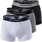 Giorgio Armani EMPORIO ARMANI Herren Boxershorts Vorteilspack - Basic Pants, Cotton Stretch Weiß/Schwarz/Grau XL Pack