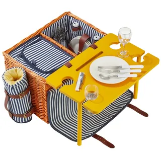 Tectake Picknickkorb Rügen braun 46,50 cm x 30,00 cm x 32 cm