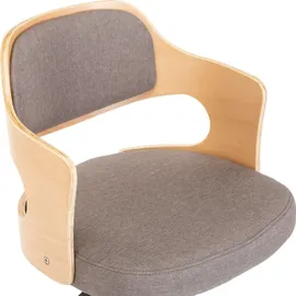 vidaXL Drehbarer Bürostuhl Bugholz Taupe