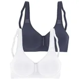 PETITE FLEUR T-Shirt-BH Damen marine+weiß Gr.105D
