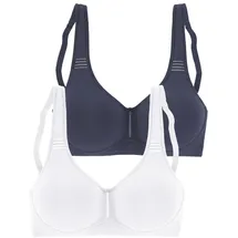 PETITE FLEUR T-Shirt-BH Damen marine+weiß Gr.105D