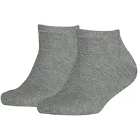 TOMMY HILFIGER Kinder Sneaker Socken, Vorteilspack - Teen, TH, Baumwolle, Uni, 23-42 Grau 23-26 4er Pack (2x2P)
