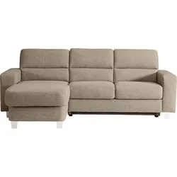 Ecksofa ALINA, grau (graubeige tta 4), B:264cm H:90cm T:167cm, Struktur TTA (100% Polyester), Sofas