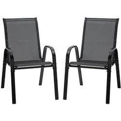 Outsunny Gartenstuhl Metall, atmungsaktives Mesh-Gewebe