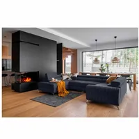Myhomelando Wohnlandschaft Louis U-Form, Schlaffunktion, Bettkasten, 348 x 202 cm, Wohnlandschaft U Form mit Schlaffunktion und Bettkasten, Schlafsofa blau