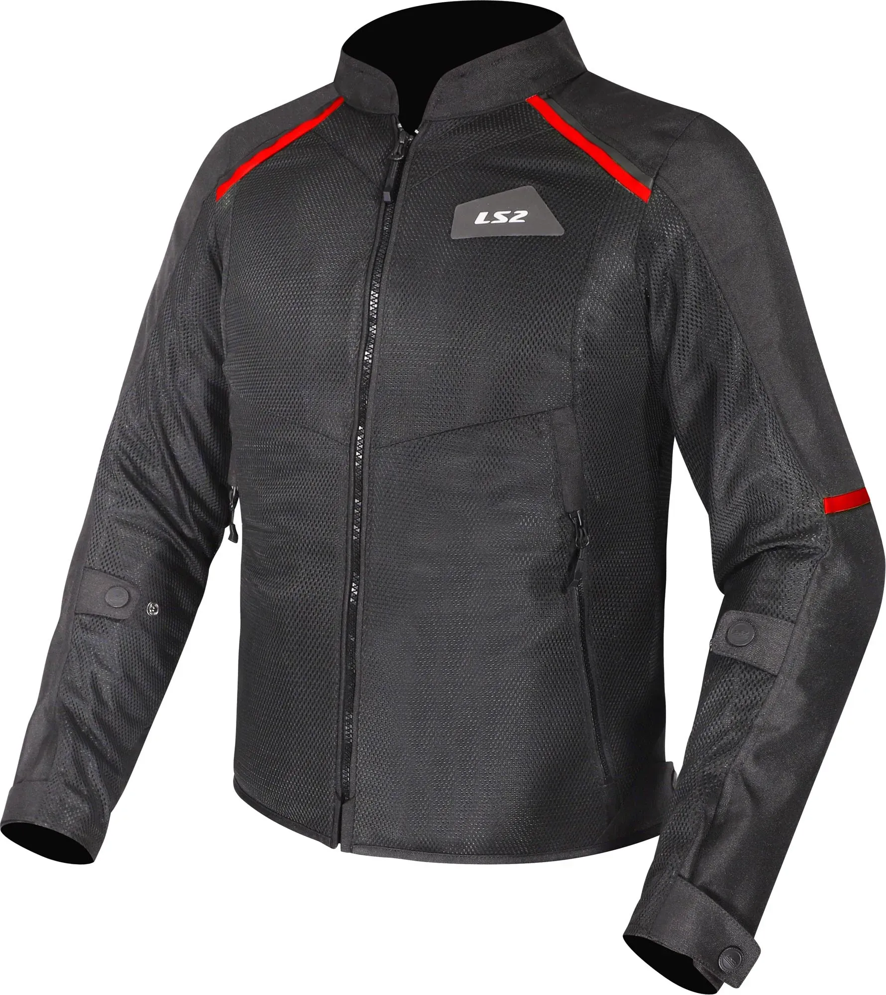 LS2 Breeze Motorrad-Textiljacke, schwarz-rot, Größe S für Männer