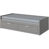 IKEA BRIMNES Tagesbett/2 Schubladen/2 Matratzen grau/Ågotnes fest